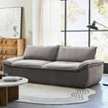 HULALA HOME 89 Compressed Foam Sofa Boneless Couch Oversized Cloud Couh with Deep Seat Modern 3 Seater Sofa with Removable Seat and Back Cushions No Assembly Required Grey