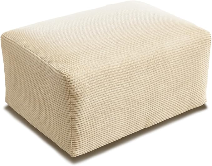 VINGLI Movable Ottoman for Corduroy Cloud Sectional Couches Cream