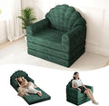 2-in-1 Folding Sofa Bed with Back Support 75 D x 34 W Convertible Futon Sleeper Chair for Adult Fold Out Bean Bag Floor Foam Lounger Couch for Living Room Bedroom Small Space Olive Green