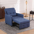 Convertible Chair Bed Sleeper for Adults 3 In 1 Sofa Bed Chair with USB Bedroom Sleeper Chair Pull Out Beds with Adjustable Back &amp PocketFabric Chair That Turns Into Beds For Living Room(Navy B