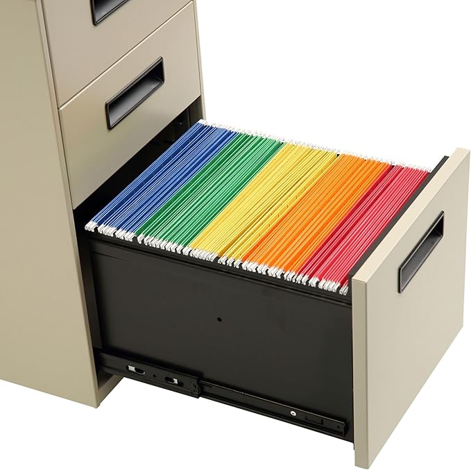 Alera PA53-2820PY Three-Drawer Metal Pedestal File 16w x 19-1/2d x 28-1/2h Putty