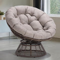 Bme 40 Ergonomic Wicker Papasan Chair with Soft Thick Density Fabric Cushion Bee-Designed Base High Capacity Steel Frame 360 Degree Swivel for Living Bedroom Reading Room...