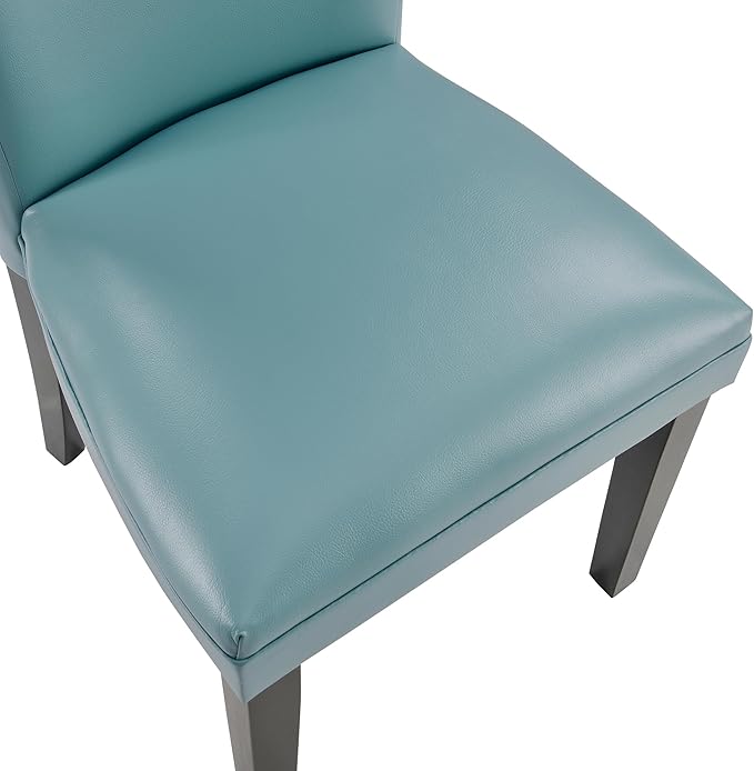 MODERION Parsons Solid Wood Dining Chairs Set of 8 with UP High Back Kitchen Chairs with Upholstered Seat Holds Up to 300 LbsAccent Chairs Easy Assembly Light Blue CY1331HL