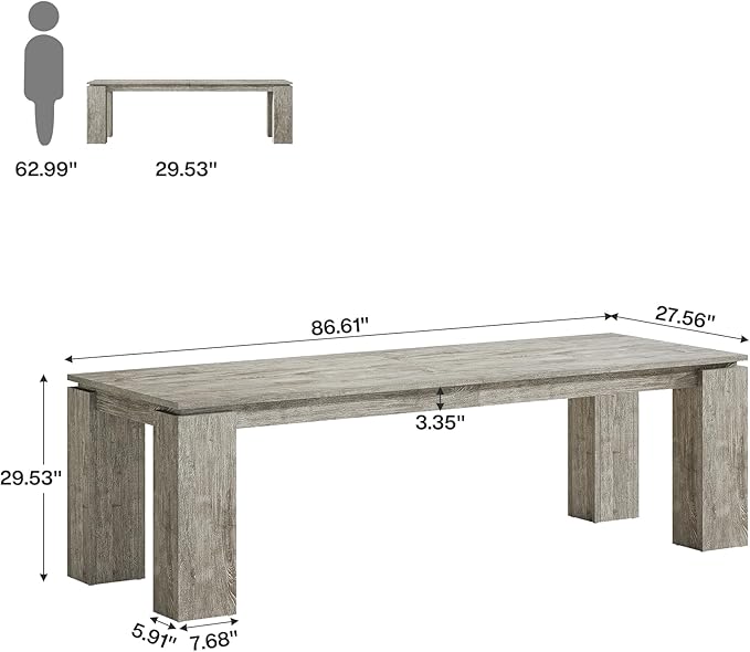 Tribesigns 86-Inch Wood Two-Person Office Desk Modern Double Computer Desk Extra Long Workstation Table for Home Office