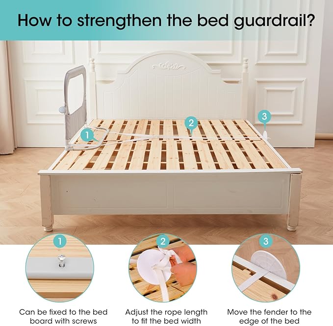 Baby Bed Rail Guard for Toddlers - 35.1 Toddler Bed Side Rails for Crib Twin Full Queen Bunk Size Bed Swing Down Bedrail Extral Tall Child Safety Side Railing Guards for Kids