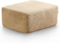 Corduroy Ottoman Footrest - All Foam Construction Dense Support No Wood Frame Movable Pouf for Couch Bed Floor Seating as Comfy Accent Stool