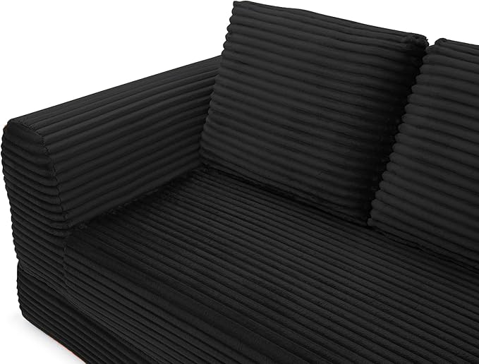 Foldable Boneless Love Seat Couches in a Box Modern Floor Foam Sleeper Sofa Bed 2-in-1 Convertible Cloud Sofa for Home Apartments Bedroom