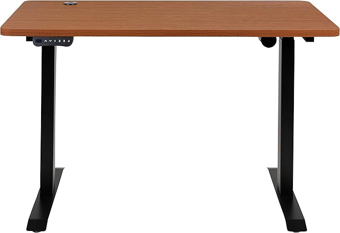 Flash Furniture Tanner Electric Height Adjustable Standing Desk - Table Top 48 Wide - 24 Deep (Mahogany)