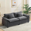86 Modular Sectional Sofa Comfy Cloud Couch Sectional Sofa with Ottoman Velvet Sofa Sleeper Deep Seat Sofa with Throw Pillows for Living Room (Blue Gray 86- Loveseat)