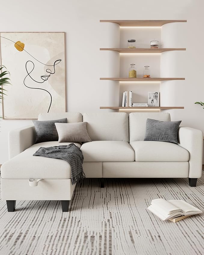 Sectional Couches for Living Room 78 L Shaped Sofa 3 Seat Modern Couch with Storage Ottoman Convertible Couches for Small Space Living Room Bedroom Apartment and Office