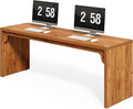 LITTLE TREE Two Person Desk 78.7 Inches Extra Long Computer Desk Wooden Brown Office Double Desk for 2 People Large Rectangular Writing Study Simple Desk Workstation for Home Office
