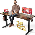 SIAGO Electric Standing Desk Adjustable - 63 x 24 Inch Sit Stand up Desk with 0.8 Inch Thick Tabletop - Adjustable Height Table with 3 Memory Preset Cable Management for Home Office