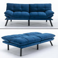 71 Velvet Futon Couch Bed with Mattress IncludedConvertible Folding Sleeper Sofa Bed with Adjustable BackrestsModern Loveseat Sleeper for Living Room Bedroom Small Space Home Office (Blue)