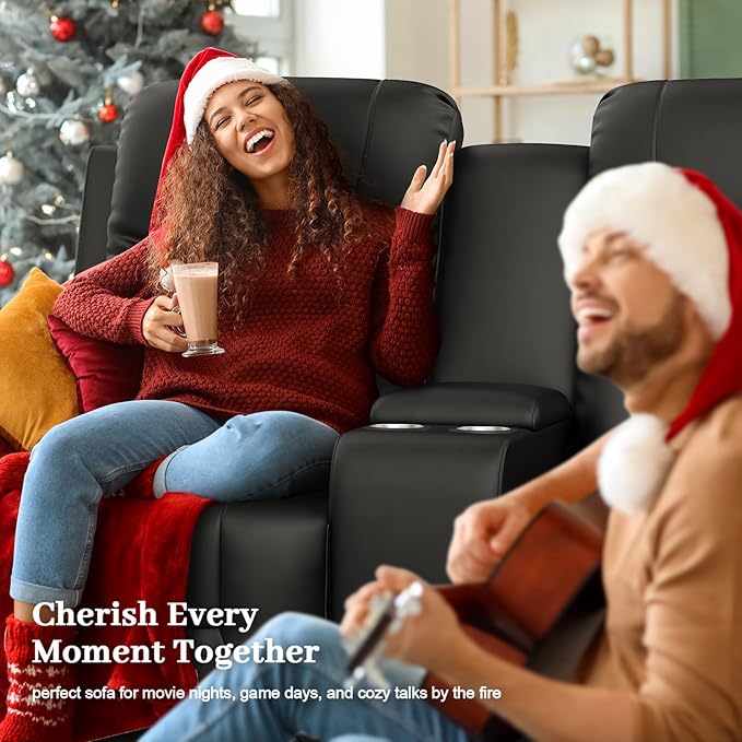 YONISEE Large Loveseat Recliner Loveseat Recliner Sofa with Storage Console Recliner Chair with USB Ports 2 Cell Phone Holders Cup Holder Loveseat Couch for Living Room