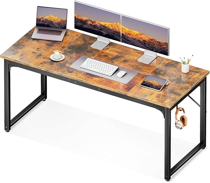 Coleshome 63 Inch Computer Desk Modern Simple Style Desk for Home Office Study Student Writing Desk Vintage