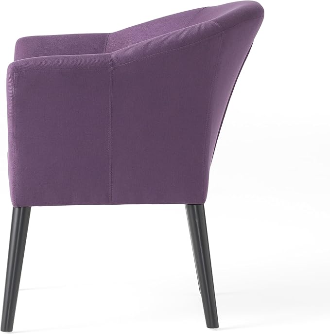 Plush Fabric Armchair: Comfortable Stylish Office &amp Living Room Chair with Wooden Legs