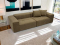 MEISIMAN 103” Cloud Couch Modular Sectional Sofa - Compressed Sofa Soft Velvet Fabric &amp Memory Foam Couch for Living Room No Assembly Required (Brown)