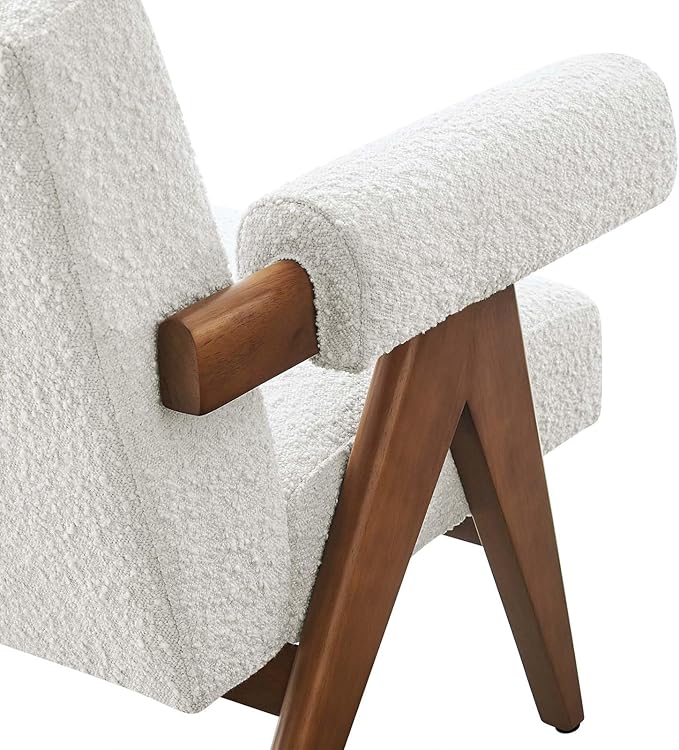 Modway EEI-6502-IVO Lyra Boucle Fabric Armchair Ivory