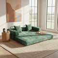 Alpen 77 Convertable Sleeper Sofa 4-in-1 Pull Out Couch Bed with L-Shaped Armrests Futon Sofa Bed Queen Size Sleeper Mattress Fold Out Comfy Lounge for Living Room Bedroom Green