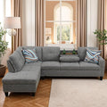 L-Shaped Sectional Sofa Modern Sectional Couches Home Sofas for Living Room with Movable Chaise Modular Living Room Sets Furniture for Apartment Bedroom &amp Office Brown Grey