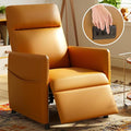 Black Power Recliner Chairs for Adults Lash Chair &amp Lay Flat Recliner for Small Spaces Living Room Bedroom Offices Theater Adjustable Footrest &amp Backrest/Side Pockets/USB (Brown)