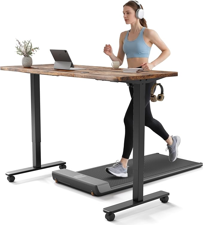 Monomi Electric Height Adjustable Standing Desk 48x24 Inches Ergonomic Home Office Sit/Stand Up Desk(Vintage Brown)
