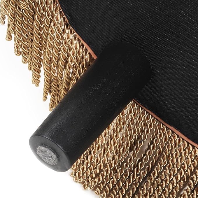 24 Velvet Round Ottoman with Medium Firm Foam Cushion &amp Gold Tassel Trim Sofa Bench with Upholstered Accent Footstool &amp Button-Tufted Seat for Living RoomBedroomOffice Orange
