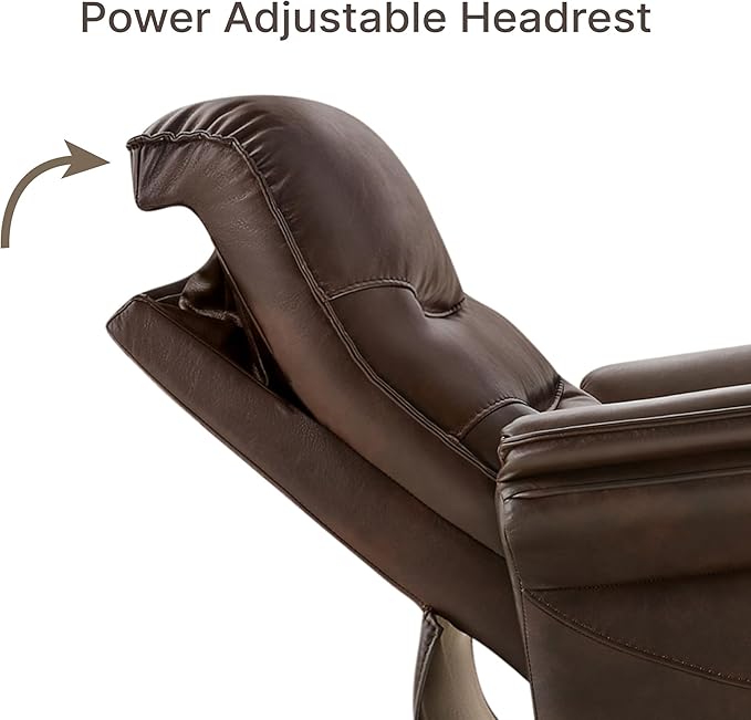 Power Recliner Chair with Adjustable Headrest and Footrest Dual Motor Leather Reclining Chair with USB/Type-C Charging Zero Gravity Modern Electric Recliner for Adults Living Room Bedroom