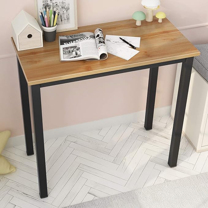 soges 31.5 inches Small Desk Writing Study Worksation for Home Office Computer DeskTeak YL-AC3-80TB