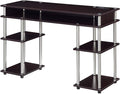 Convenience Concepts Designs2Go No Tools Student Desk with Charging Station and Shelves Espresso