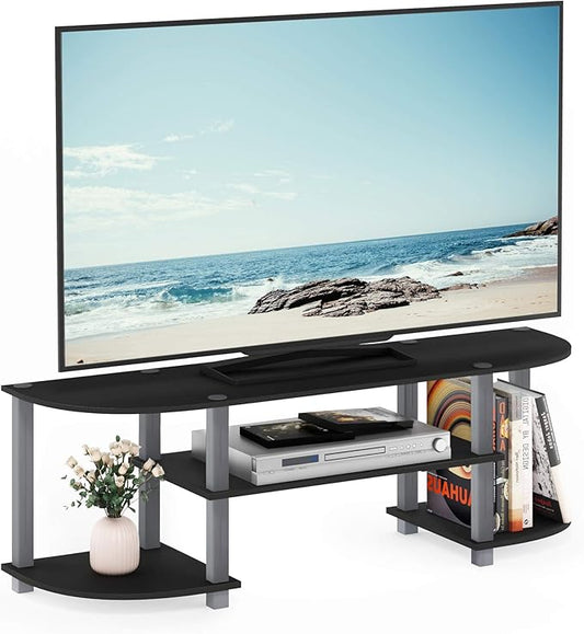 Furinno Turn-S-Tube Wide TV Entertainment Center Black/Grey