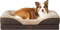 EHEYCIGA Orthopedic Dog Bed for Large Sized Dog 41x27x7.5 Inch Large Memory Foam Dog Couch Bed with Sides Waterproof Liner &amp Washable Removable Cover Bolster Pet Sofa Brown