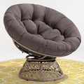 Bme 40 Ergonomic Wicker Papasan Chair with Soft Thick Density Fabric Cushion High Capacity Steel Frame 360 Degree Swivel for Living Bedroom Reading Room Lounge