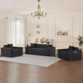 Antetek 3 Piece Boneless Corduroy Sofa Set 80.7-Inch 3-Seater Sofa + 2 Units 43.3-Inch Accent Chairs with Cup Holder Modern Deep Seat Couch Set for Living Room Bedroom No Assembly Grey