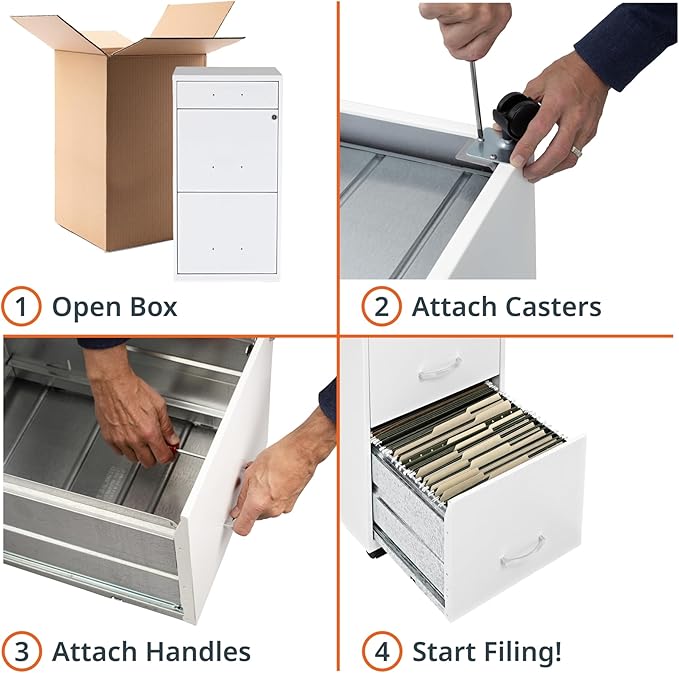 Lorell LYS SOHO Box/File/File Mobile White File Cabinet 3 Drawer 26.5 x 14.3 x 18 in