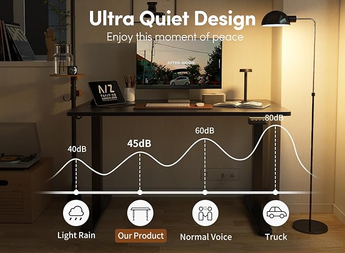Electric Standing Desk 48 x 24 Adjustable Height Stand up Desk Sit Stand Up Desk for Home Office &amp Computer Workstation Black