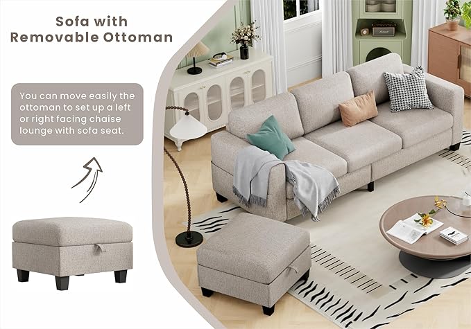 Sectional Couches for Living Room 78 3 Seater L Shaped Sofas