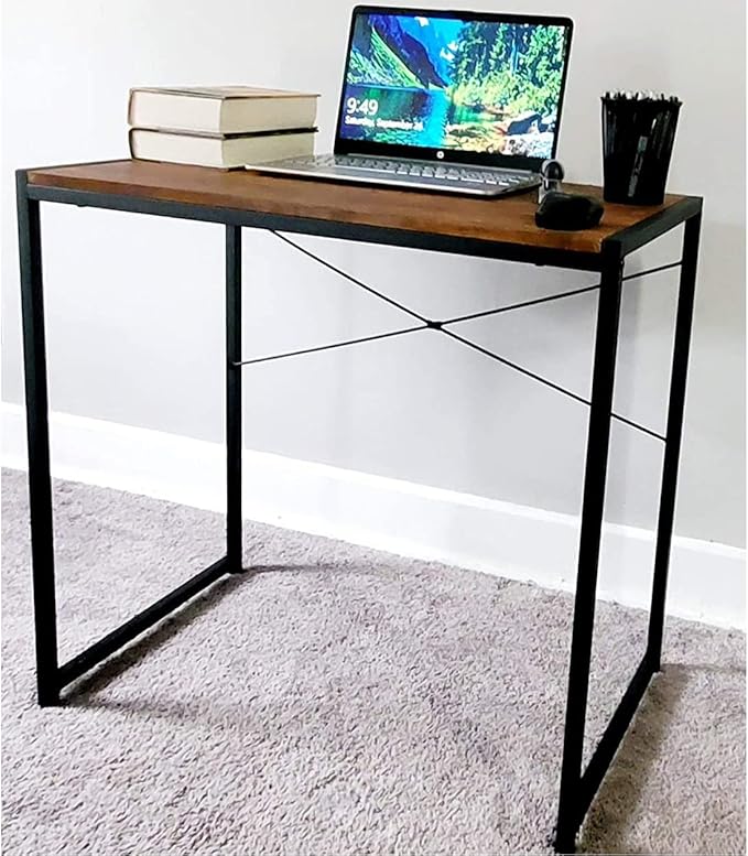 eHemco Multifunctional Rectangular Desk Coffee Top and Black Legs