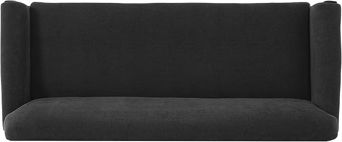 Christopher Knight Home Sola 77.5'' Modern Chenille Upholstered Loveseat Sofa with Rolled Armrest and Rubberwood Frame 2-Seater Home Sofa Living Room Comfy Couch for Hotel/Apartment Dark Grey