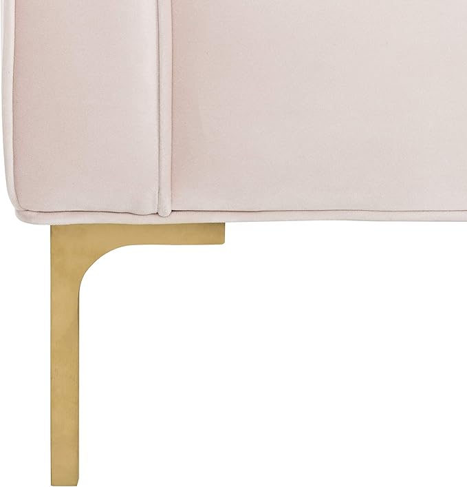 Safavieh Couture Home Vydia Glam Blush Pink Velvet and Gold Tufted Sofa