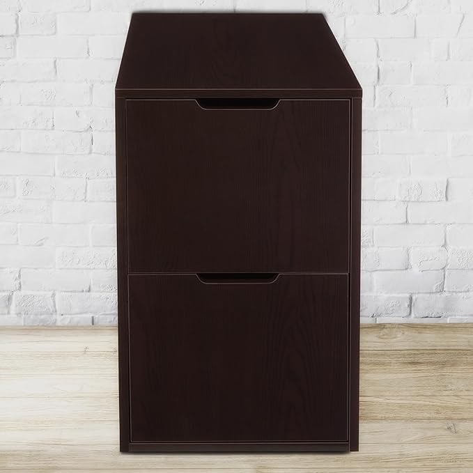 Niche Mod Freestanding Pedestal Two Drawer Filing Cabinet- Truffle