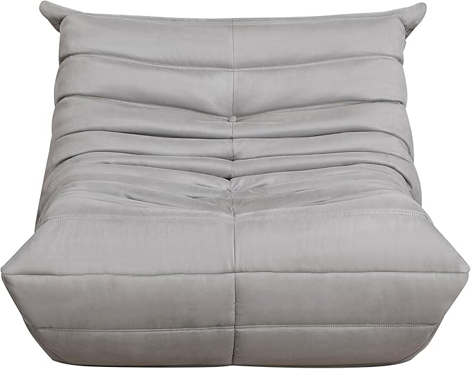 Lexicon Single Sofa Chair Floor Sofa Couch 33.5 Microfiber Floor Sofa Chair for Living Room Accent Chair High Resilient Foam-Filled Accent Single Chair for Bedroom/Office/Waiting Room Grey