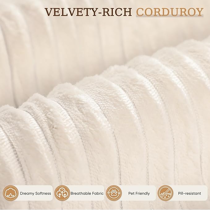 YESHOMY Boneless Couches for Living Room 108 Sectional Modular Sectional Sofa with Deep Seat Cloud Comfy Couch with L-Shape Chaise Easy Assembly (Corduroy Cream)