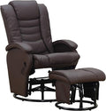 Pearington Recliner Chair with Ottoman Leather Espresso 33.07D x 28.54W x 43.3H in