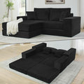 80 Inches Modular Sectional Loveseat Sofa Cloud Boneless Couch with Non-Slip Base Modern Sleeper Sofa Bed for Living Room Small Spaces No Assembly Required Corduroy (Black)