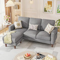 Homall Convertible Sectional Sofa 3 Seat L Shaped Couch with Side Storage Pocket Sofas with Movable Ottoman Small Linen Couches for Living Room &amp Apartment (Linen Fabric Light Grey)
