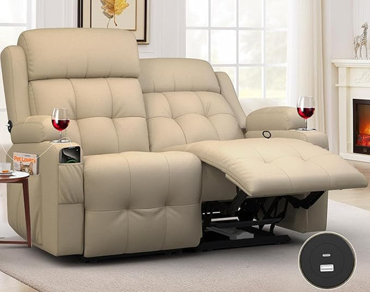 Loveseat Recliner Oversized Reclining Loveseat Pebble Texture Reclining Sofa With USB/Type C &amp Storage &amp Cup Holders Recliner Couch RV Wall Hugger Recliners Loveseat Clearance for Living R