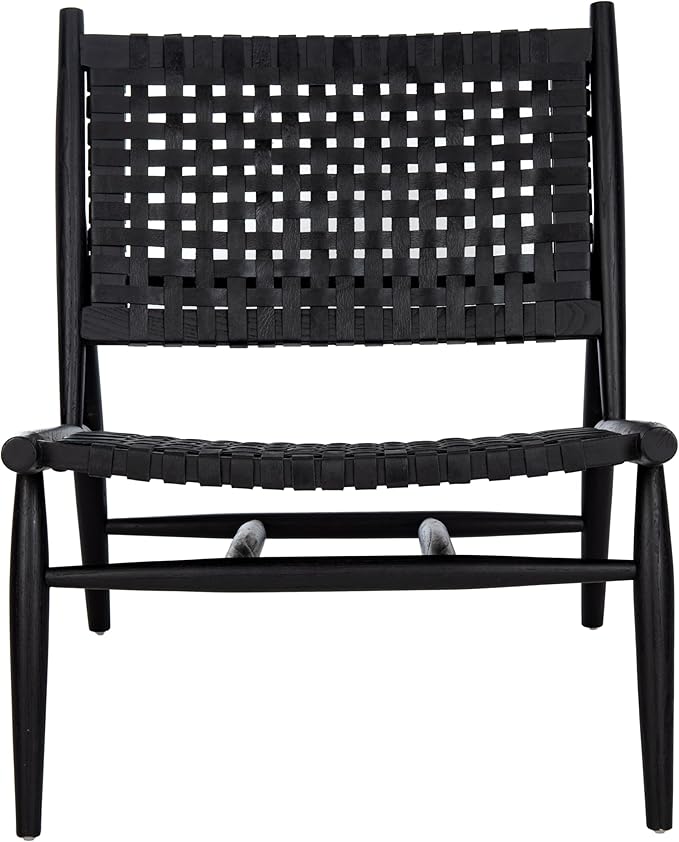 Safavieh Home Soleil Natural and White Leather Woven Accent Chair