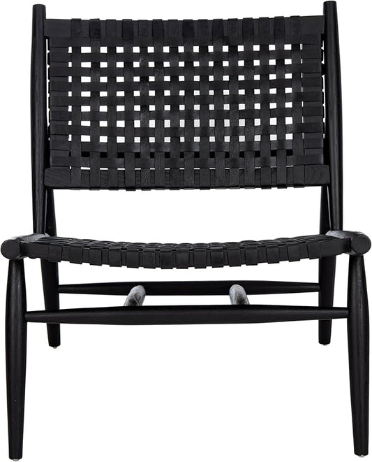 Safavieh Home Soleil Natural and White Leather Woven Accent Chair