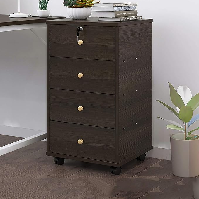 File Drawer Desktop Under The Desk Data Cabinet Storage Drawers Desk Storage Unit Organizer Lockable File Cabinet A4 Box for Office.A